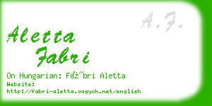 aletta fabri business card
